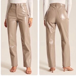 Abercrombie & Fitch the 90’s straight ultra high rise faux leather pants